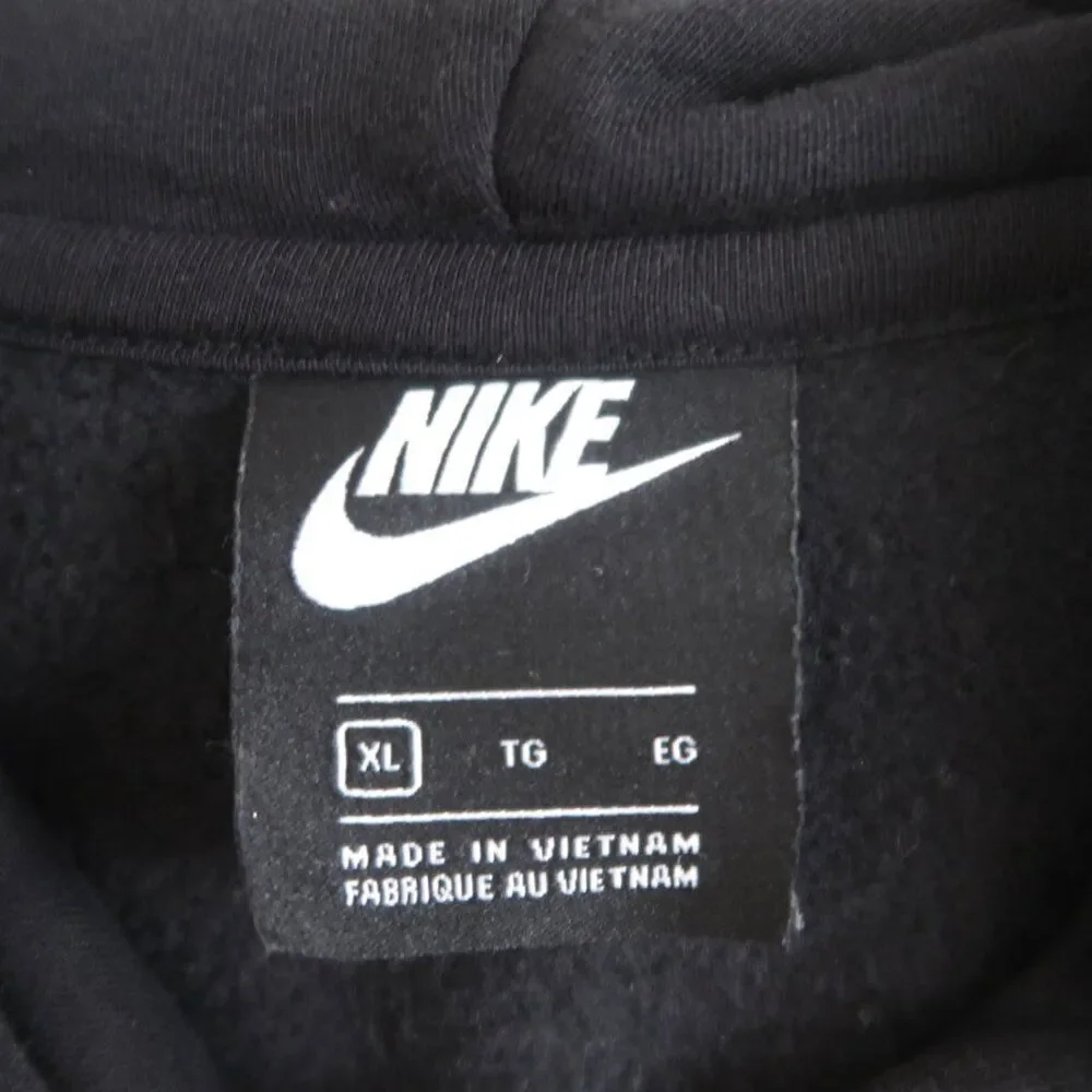 Nike Sportswear Black Hoodie with Striped Sleeves - Size XL